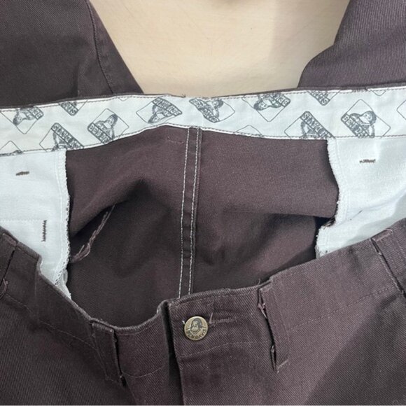 Ben Davis 48x31 Gorilla Cut Pants Dark Brown Chinos Workwear Worn cut E814 - Picture 8 of 10